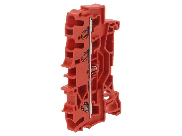 &Icirc;mbinare Șine 2,5mm2 3 Borne Roșie 5,2mm