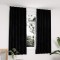 vidaXL Draperii opace cu c&acirc;rlige, 2 buc., negru, 140x175 cm, catifea 134492