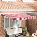Cortina Retractabilă Manual Roșu și alb și antracit 3.5 x 2 m