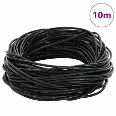 vidaXL Cord din Piele Negru &Oslash;2 mm x 10 m Piele 42021956