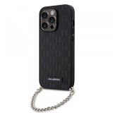 Husa pentru Apple iPhone 14 Pro, Karl Lagerfeld, Saffiano Monogram Chain, Neagra