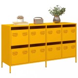 VidaXL Dulap, galben muștar, 135x39x73,5 cm, oțel laminat la rece