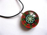 colier sticla cu mandala 30166