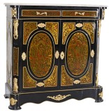 Comoda mare Boulle din lemn masiv furniriut cu blat din marmura BAR004