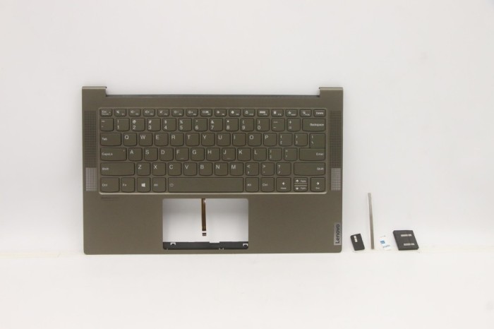 Carcasa superioara cu tastatura palmrest Laptop, Lenovo, Yoga Slim 7-14IIL05 Type 82A4, 82A1, 5CB1B05348, 4BLS2TALV70 3A, iluminata, Dark Moss, layout