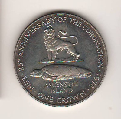 SV * ASCENSION ISLANDS ONE CROWN 1978 * INCORONAREA - JUBILEUL DE ARGINT * 1953 foto
