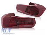 Set de stopuri LED potrivit pentru BMW Seria 3 F30 sedan 2011-2018, cu baza rosie, stanga si dreapta Performance AutoTuning