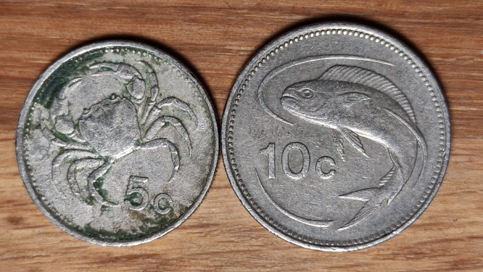 Malta - set de colectie an unic de batere - 5 + 10 cents 1986 - frumoase !