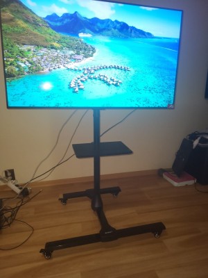 Stand TV mobil Barkan (Israel)Barkan Mobil, suport TV Mount Cart+Self 32&amp;quot;-83&amp;quot;, Negru, Capacitate max 150 kg foto
