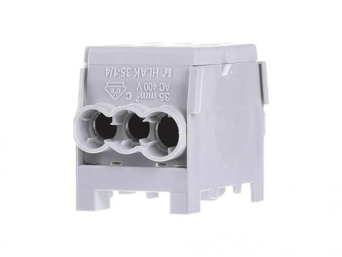 Clema de distributie gri 3 intrari ( 1x35+2x25mm2) si 3 iesiri (1x35+2x25mm2)