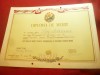 Diploma de Merit ,pe carton ,-Scoala nr.4 Resita 1954 semnata de Coriolan Cocora