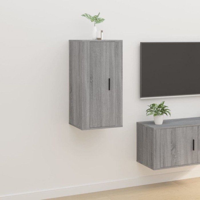 vidaXL Dulap TV montat pe perete, gri sonoma, 40x34,5x80 cm 816678