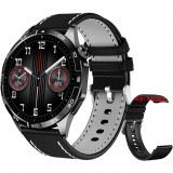 Smartwatch AMOLED, pt barbati, IP68, negru, functii multiple, 2 curele, 330mAH, Aluminiu, 42 mm