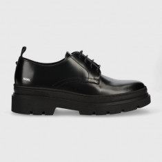 Karl Lagerfeld pantofi de piele Bureau Ii barbati, culoarea negru