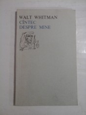CINTEC DESPRE MINE (Song of Myself) - (versuri) - WALT WHITMAN