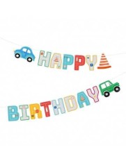 Banner Happy Birthday masini 250x17 cm foto
