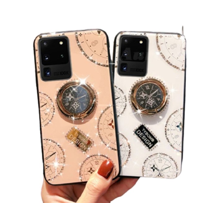 Husa pietricele + inel rotativ &#039; Clock &#039; Samsung S20 ; S20 Plus ; S20 Ultra