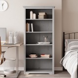 vidaXL Bibliotecă BODO, gri, 82x40x173 cm, lemn masiv pin, 5 rafturi