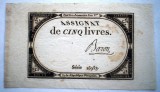 13. FRANTA REPUBLICA ASIGNAT 5 CINQ LIVRES BARON L&#039;AN 2 1793/1794 SR. 15953