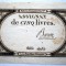 13. FRANTA REPUBLICA ASIGNAT 5 CINQ LIVRES BARON L&#039;AN 2 1793/1794 SR. 15953