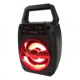 Boxa portabila KTS 5W, Bluetooth, AUX-in, Cititor USB, Radio FM, MicroSD, Lumini LED, Negru, Portabil