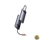 Hub USB-C Baseus Metal Gleam 3 x USB-A - 1 x RJ45 Gri WKWG070113