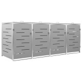 Cumpara ieftin Magazie pentru patru pubele 276,5x77,5x112,5 cm otel inoxidabil