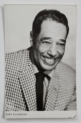 DUKE ELLINGTON (1899-1974 ) , MARE COMPOZITOR SI PIANIST AMERICAN DE JAZZ , FOTOGRAFIE CU DEDICATIE SI SEMNATURA OLOGRAFA , ANII &amp;#039; 70 foto