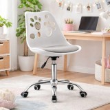 Scaun de birou Artool Print, rotativ, reglabil, alb gri, piele ecologica, 50x57 cm, 110 kg