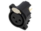 Conector XLR mamă 6A, 3 pini, aurit - AMPHENOL