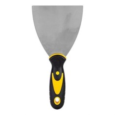 Spaclu, otel inoxidabil, maner ergonomic, 100 mm, galben negru