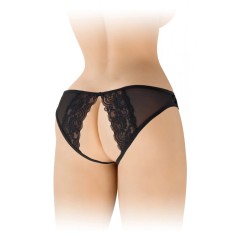 Bikini Crotchless Christine, Negru, S-L