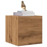 Gossi dulap tv montaj pe perete, stejar artizanal, 30,5x30x30 cm