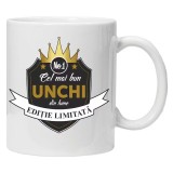 Cana alba personalizata &quot;Cel mai bun UNCHI&quot;, INOVATIX&reg;️. 330ml