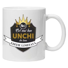 Cana alba personalizata &quot;Cel mai bun UNCHI&quot;, INOVATIX&reg;️. 330ml