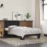 VidaXL Cadru de pat, negru, 75x190 cm, lemn prelucrat și metal