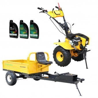 ProGARDEN Pachet Campo 873 Alpine motocultor 7CP + Remorca RM500T + 3L Ulei foto