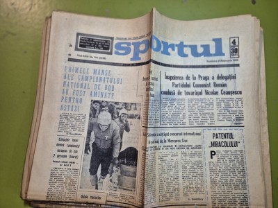 ziarul sportul 25 februarie 1968 - campionatul de bob de la sinaia,marian slavic foto