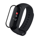 Folie Protectie Ecran Enkay pentru Xiaomi Mi Band 4, Sticla securizata, cu margini TPU, Neagra