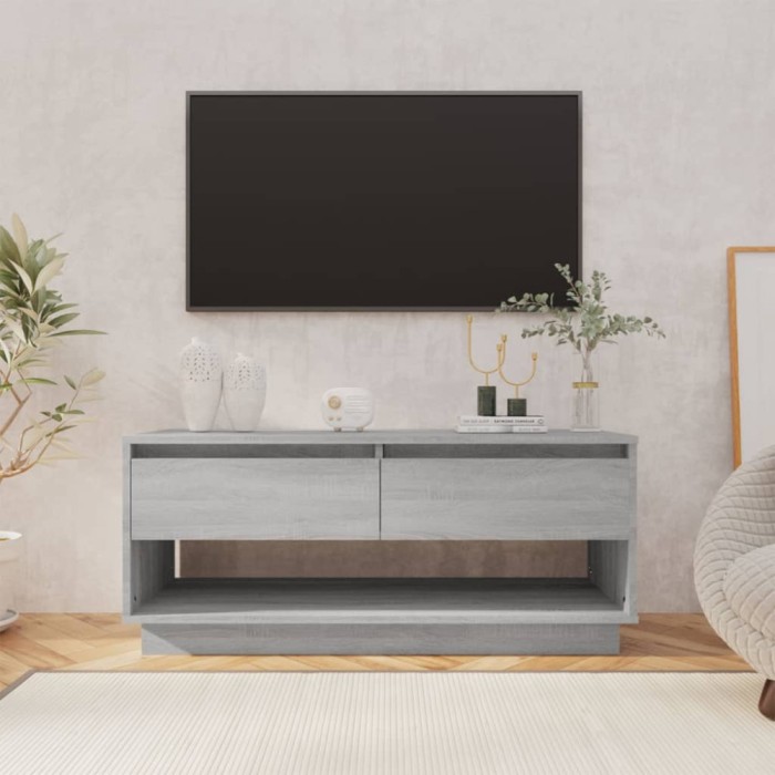 vidaXL Comodă TV, gri sonoma, 102x41x44 cm, PAL