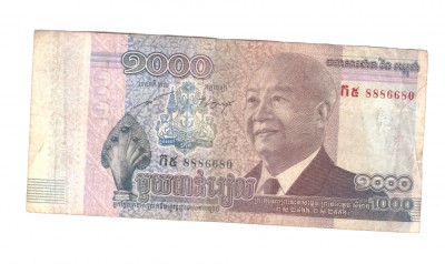 Bancnota Cambodgia 1000 riels 2012, stare buna foto