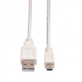 Cablu USB 2.0 la mini USB-B T-T 1.8m Alb, Value 11.99.8718