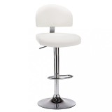 vidaXL Scaun de bar, alb, piele ecologică