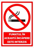 Semn pentru fumatul in aceasta incapere este interzis