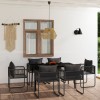 VidaXL Set de servit masa pentru grădină, 7 piese, negru 3099086