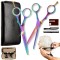 Set profesional de piepteni + foarfeci + husă model Multicolor