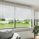 vidaXL Perdele cu perdele Floral Alb 600 x 100 cm Poliester