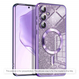 Husa pentru Samsung Galaxy S21 Ultra 5G, Techsuit Luxury Glitter MagSafe, Light Purple