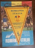 QW13 - Program si fanion - sport - fotbal - echipa nationala - Romania - Italia - 16 aprilie 1983