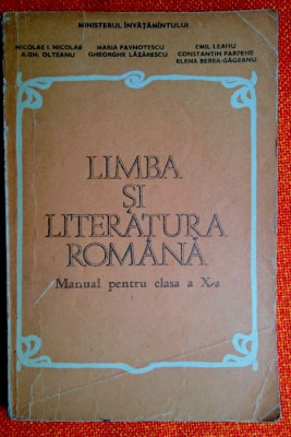 Limba si literatura romana Manual pentru clasa a X-a - N.I. Nicolae, E.Leahu foto